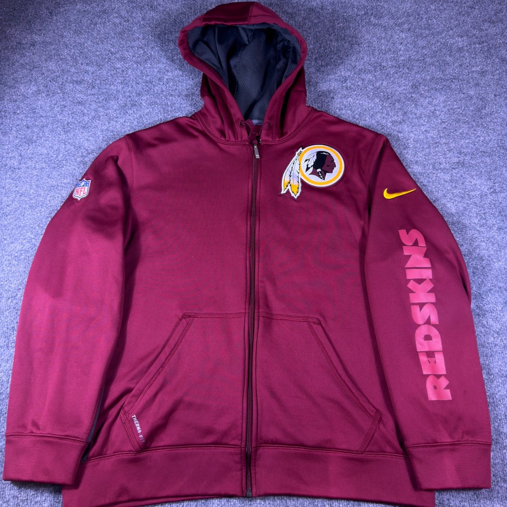 Nike NFL Washington Redskins Therma-FIT Full Zip Hoodie Mens Large 474952-677